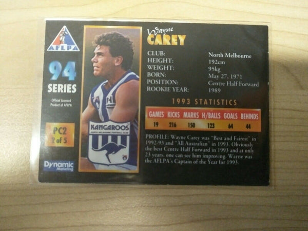1994 Dynamic AFLPA Player's Choice Gold Wayne Carey North Melbourne Kangaroos