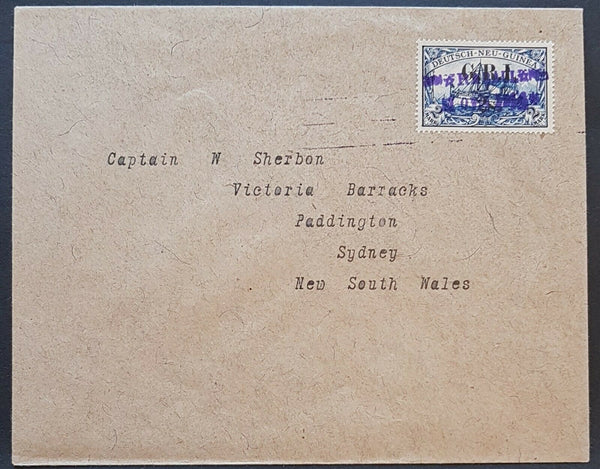 GRI on German New Guinea Colonies 2/- on 2 M First Day Cover. Extremely rare