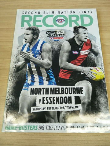 2014 AFL Second Elimination Final North Melbourne V Essendon Football Record