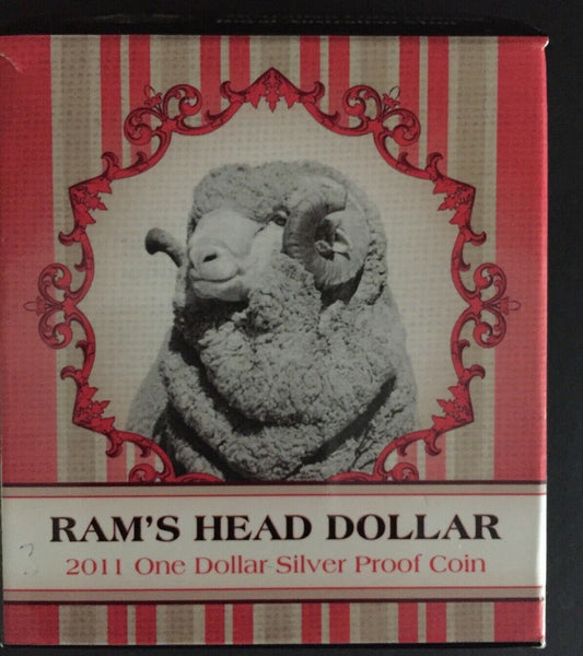 Australia 2011 Royal Australian Mint $1 Ram's Head Silver Proof Coin