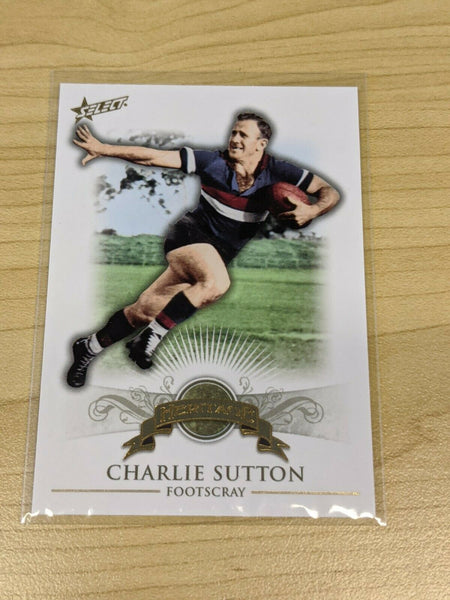 2011 AFL SELECT HERITAGE FOOTSCRAY BULLDOGS CHARLIE SUTTON CARD - H5