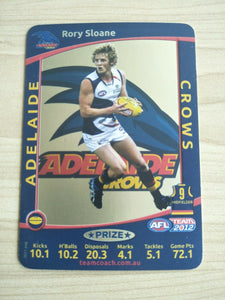 2012 Teamcoach Prize Card Rory Sloane Adelaide