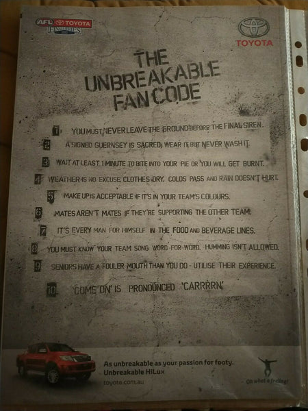 2013 2nd Preliminary Final AFL Football Record Fremantle v Sydney