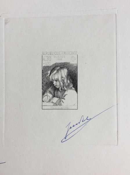 France 1965 Red Cross Fund Set. 1st, 2nd & Final State Artist Signed Die Proof
