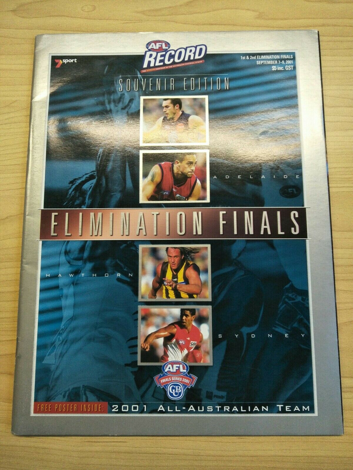 2001 First Elimination Final Football Record Carlton v Adelaide