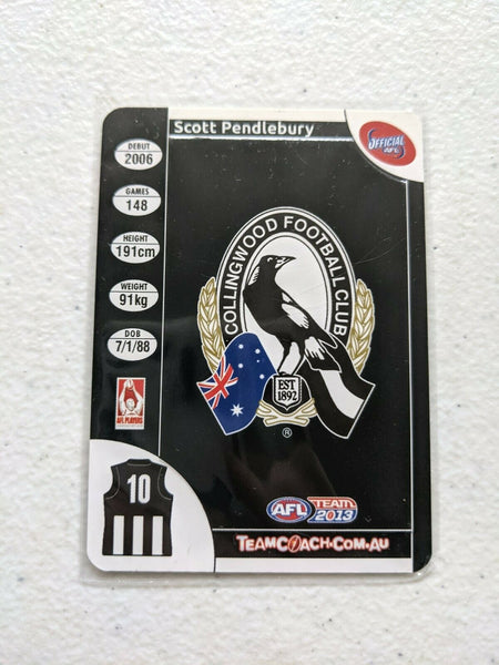 2013 TEAMCOACH PRIZE CARD SCOTT PENDLEBURY COLLINGWOOD Magpies