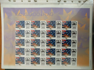 Australia Special Exhibition Sheet 45c Kangaroo & Flag Swanpex 2002 stamp show