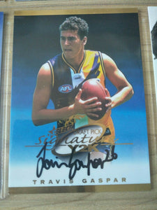 2000 Select Draft Pick Signature Card Travis Gaspar West Coast