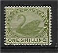 WA Western Australia Australian States SG 101 1s pale olive-green Swan bird MLH