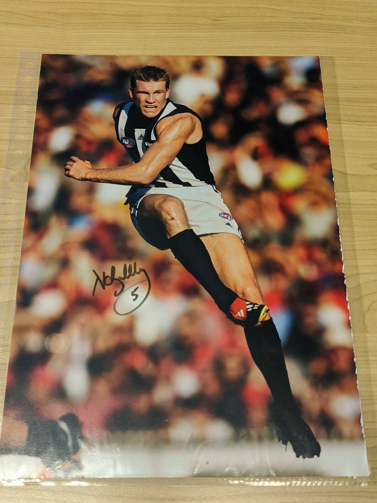 AFL Colour Picture Nathan Buckley Hand Signed Collingwood
