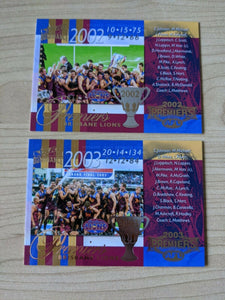 2020 AFL Select Dominance PREMIERSHIP COMMEMORATIVES BRISBANE 2002 & 2003
