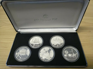 Australia 1997 Royal Australian Mint Masterpieces In Silver Set Of 5 Proof .925 Silver Coins