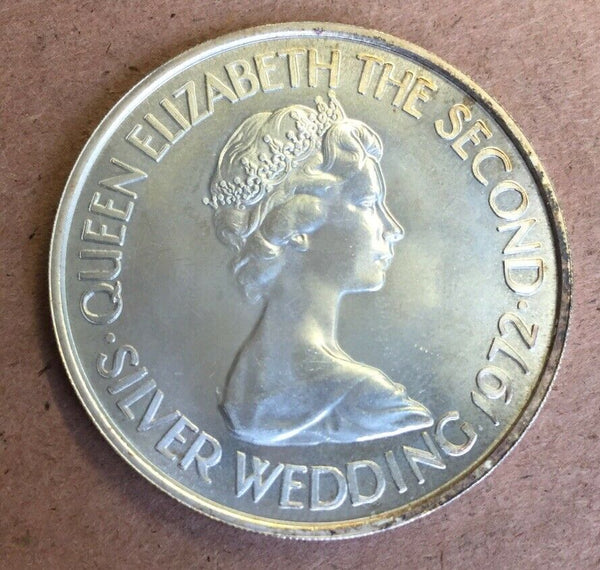 Jersey 1972 £2 Pounds Silver Wedding Coin. Ship. Silver. Uncirculated