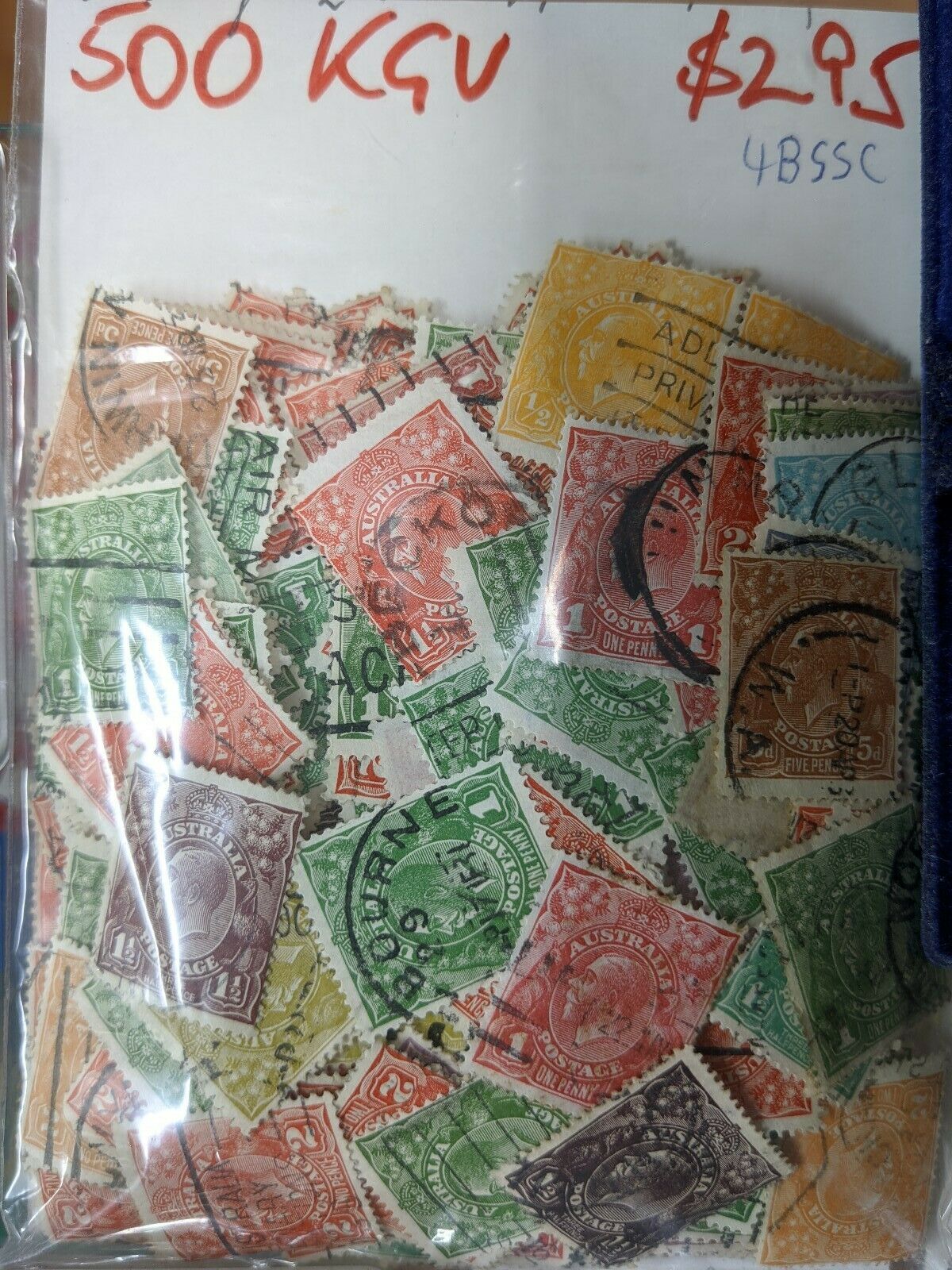 Australia 500 KGV Stamps Including a wide variety of values and postmarks