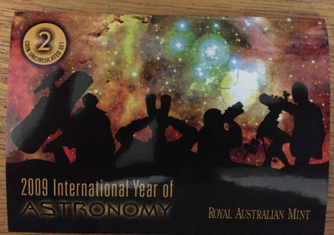 Australia 2009 Royal Australian Mint International Year of Astronomy Uncirculated 20c & $1