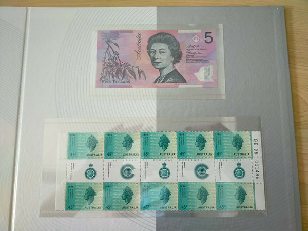 1996 30 Years Of Decimal Currency Australian Banknote And Stamp Portfolio Folder Only 3000 Made