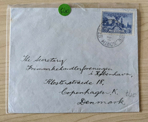 Australia 3d South Australia Centenary Stamp On Cover to Denmark