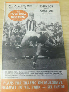 VFL 1973 Football Record August 18 Carlton v Essendon