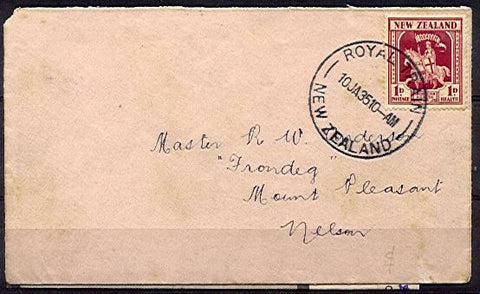 NZ 1935 Royal Train Commercial cover to Nelson with 1d Crusader on horseback.