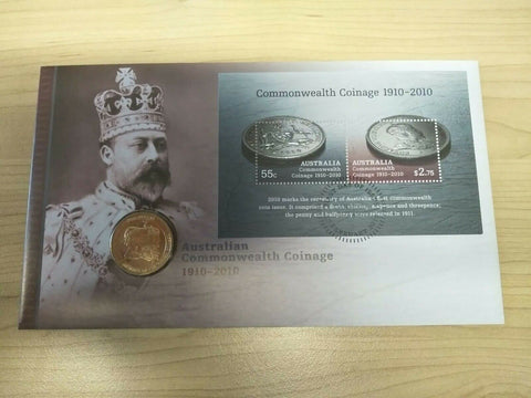 2010 Australian $1 100 Years Of Commonwealth Coinage PNC 1st Day Issue