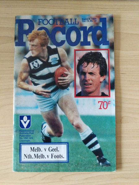 VFL 1986 Football Record Double Header. Melbourne v Geelong, North Melbourne v Footscray
