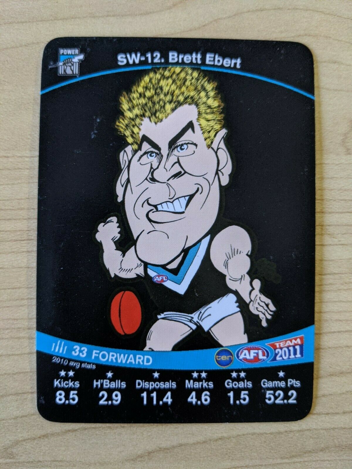 2011 Teamcoach Sample Star Wildcard SW-12 Brett Ebert Port Adelaide