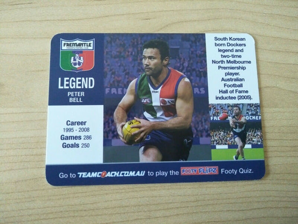 2018 AFL Teamcoach Footy Flipz Card Fremantle Nat Fyfe/Peter Bell