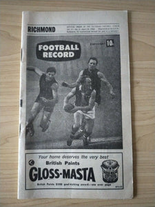 VFL 1968 April 20 Football Record Richmond v Carlton