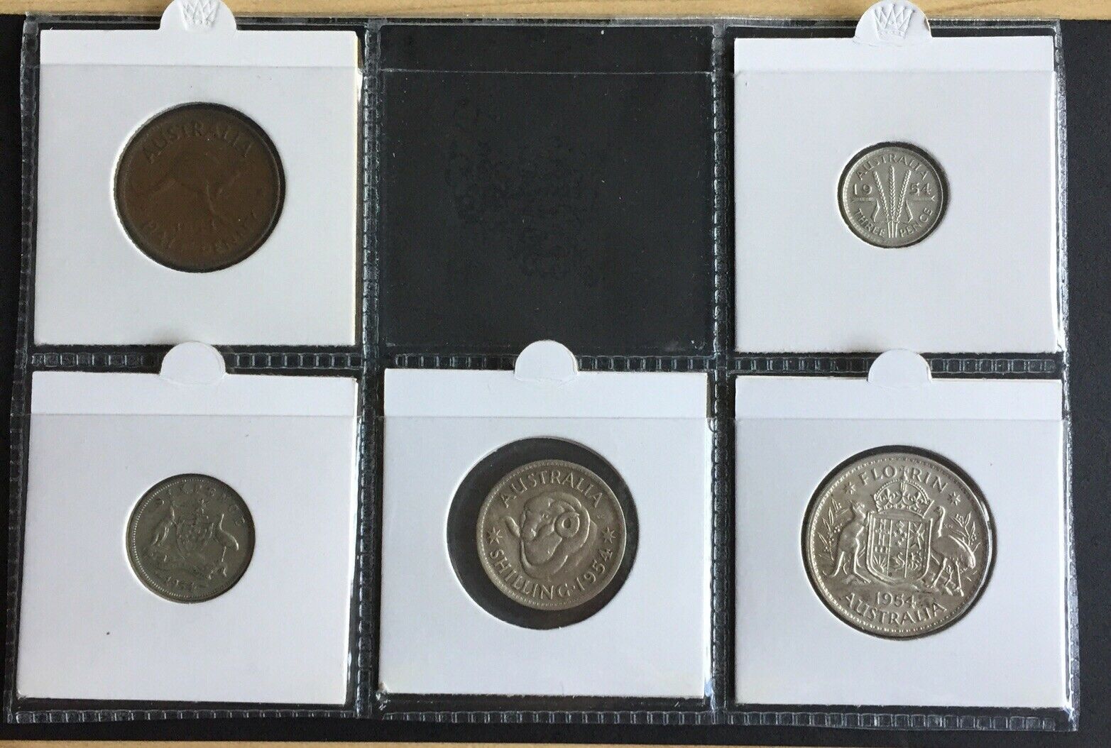 Australia 1954 Pre Decimal 5 Coin Set IDEAL BIRTHDAY GIFT