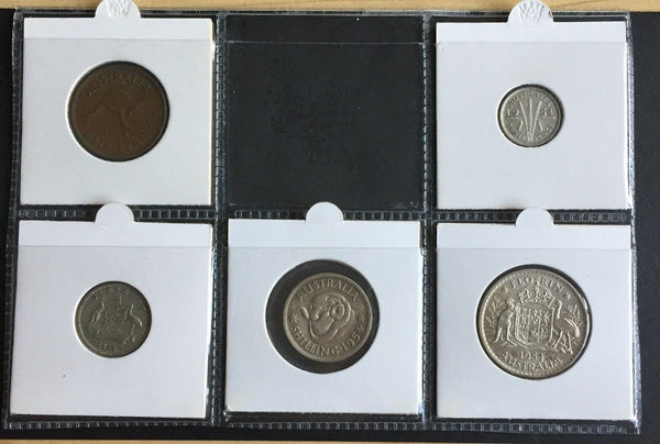 Australia 1954 Pre Decimal 5 Coin Set IDEAL BIRTHDAY GIFT