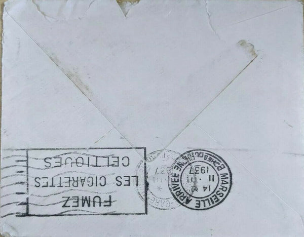Australia 1937 Cover To Sailor in Royal Navy Reserve via France