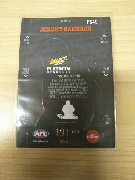 Select 2017 Platinum Standups Jeremy Cameron Giants No. 191/375