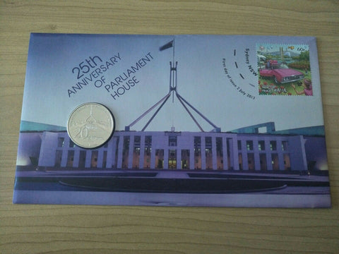 2013 Australian 20c 25th Anniversary Of Parliament House PNC 1st Day Issue