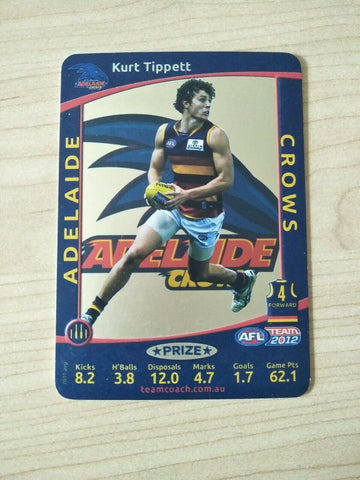 2012 AFL Teamcoach Prize Card Kurt Tippett Adelaide