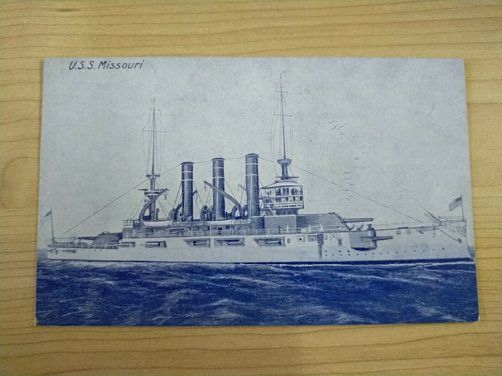 American Vintage USS Missouri American Fleet Souvenir Postcard