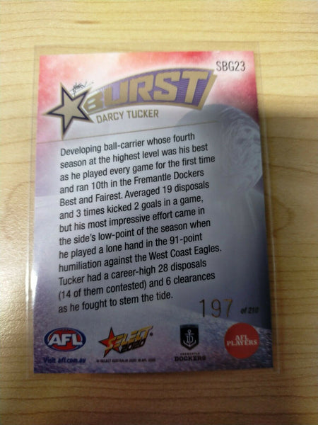 2020 Select Footy Stars Galactic Starburst Fremantle Darcy Tucker No.197/210