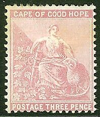 Cape of Good Hope South Africa SG 36 3d pale dull rose MH