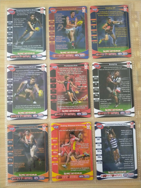 2014 Teamcoach Footy Pointers Complete Set Of 18 Cards