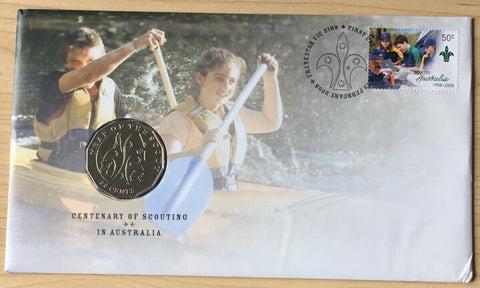 2008 50c Centenary of Scouting in Australia Scouts PNC 1st Day Issue