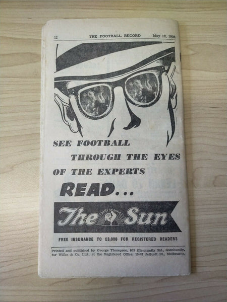 VFL 1956 May 12 Football Record Carlton v Collingwood