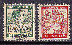 Switzerland 1915 Pro Juventute SG J1a-2  Michel 128/9  Children's Fund  Used