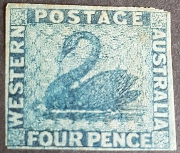 WA Western Australia Australian States SG 27 4d deep blue Swan birds  MLH