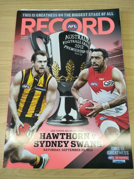 2012 AFL Grand Final Hawthorn v Sydney Football Record