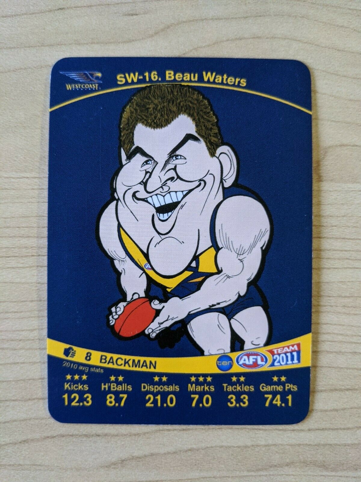 2011 Teamcoach Sample Star Wildcard SW-16 Beau Waters West Coast Eagles