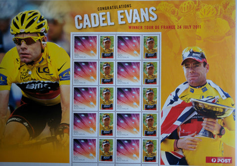 Australia Post 2011 Cadel Evans Wins The Tour De France Stamp Sheet