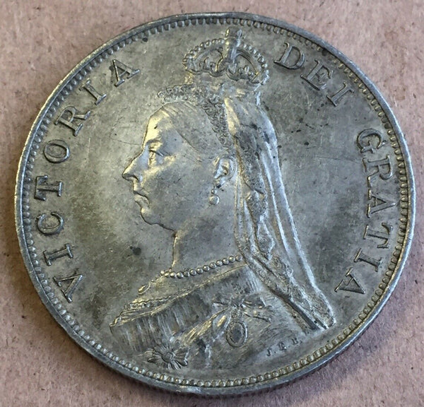 UK Great Britain: 1887 Queen Victoria Double Florin EF