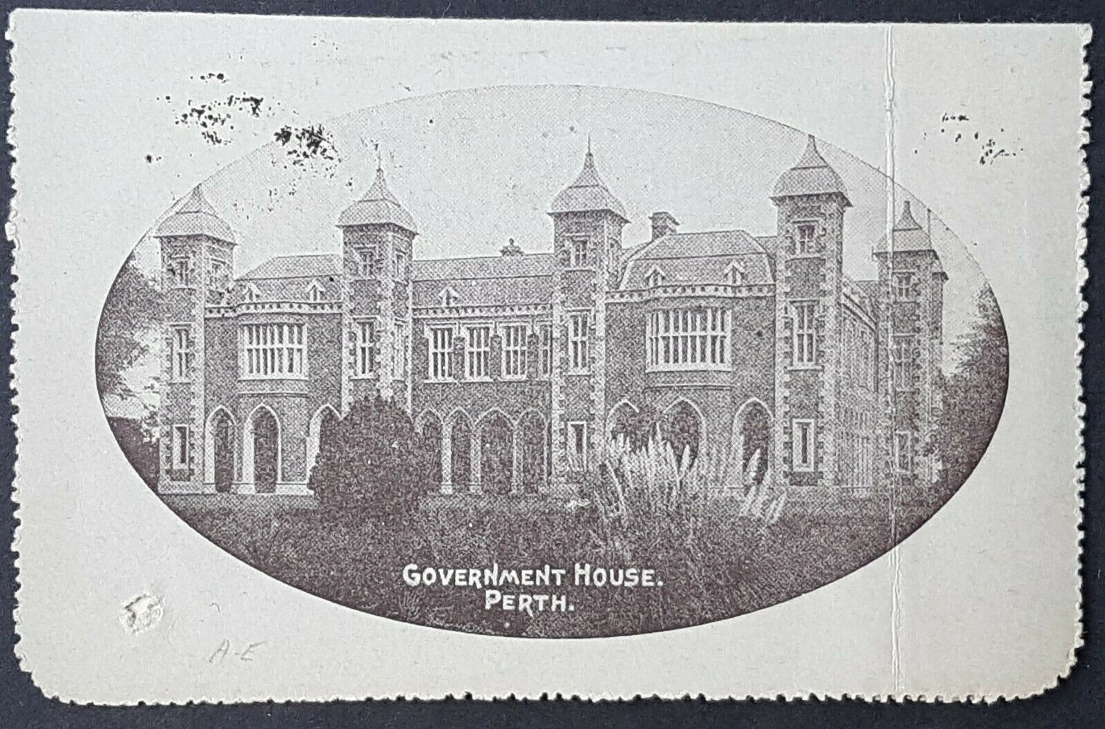 Australia Letter card 1d kangaroo die 2 Government house Perth LC 16.56B used