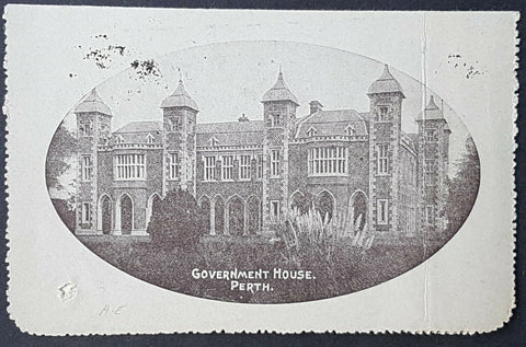 Australia Letter card 1d kangaroo die 2 Government house Perth LC 16.56B used