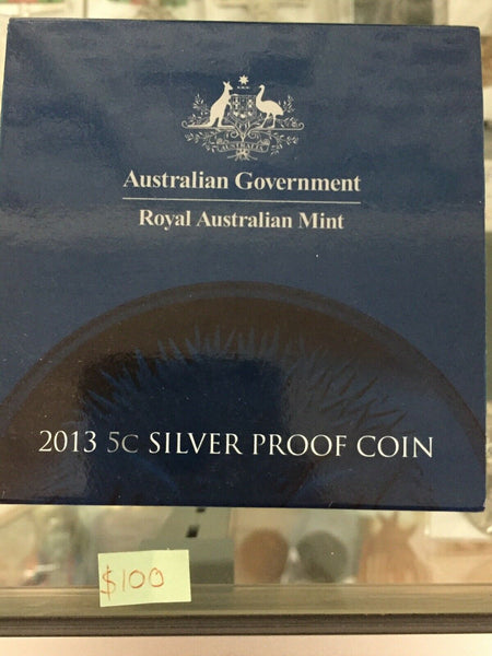 Australia 2013 Royal Australian Mint 5 Cents Silver Proof Coin. Rarely offered as a single  coin