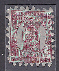 Finland Michel 3A  5p brown on grey Serpentine roulette Used
